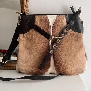 Vintage Leather + Fur Purse